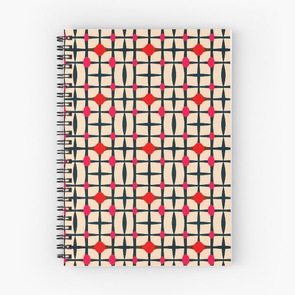 Item preview, Mid-Century Modern Geometric Grid - Retro Red & Cream Pattern designed and sold by UniqueDesign751.