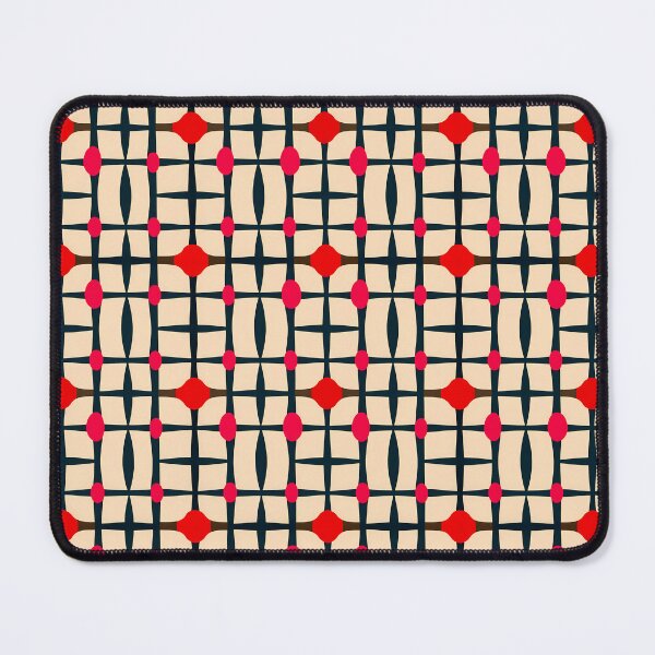 Item preview, Mid-Century Modern Geometric Grid - Retro Red & Cream Pattern designed and sold by UniqueDesign751.