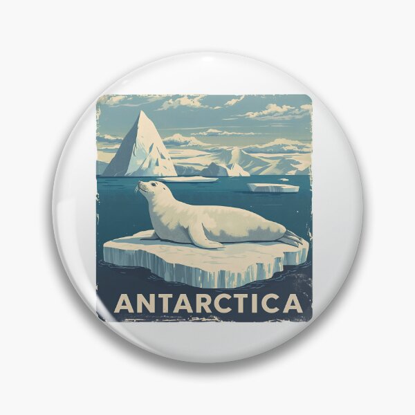 Item preview, Antarctica Polar Expedition Travel Poster - Vintage Weddell Seal & Ice designed and sold by pawsome purrfect.