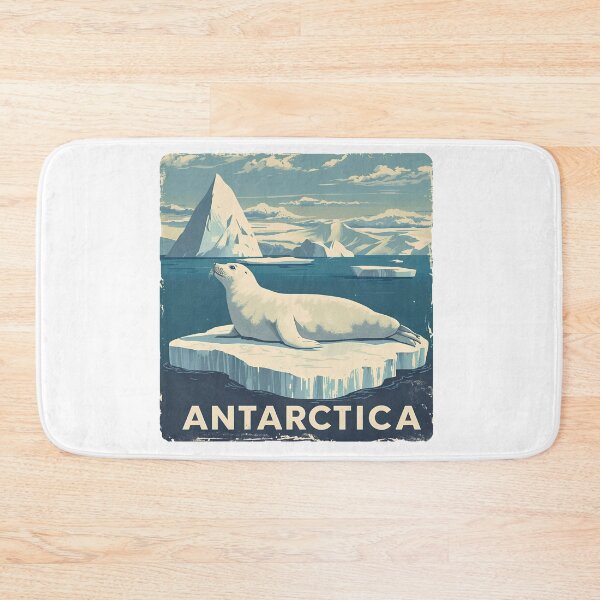 Item preview, Antarctica Polar Expedition Travel Poster - Vintage Weddell Seal & Ice designed and sold by pawsome purrfect.