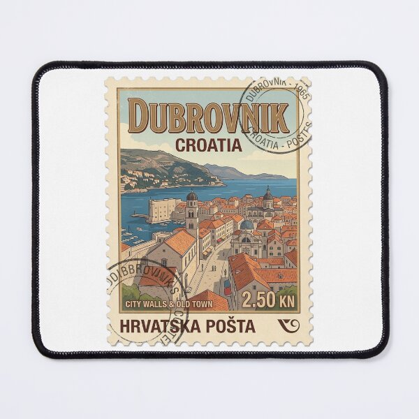 Item preview, Vintage Dubrovnik Croatia City Walls Travel Stamp designed and sold by k3rstman1.