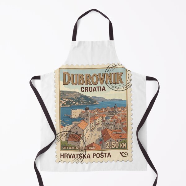 Item preview, Vintage Dubrovnik Croatia City Walls Travel Stamp designed and sold by k3rstman1.