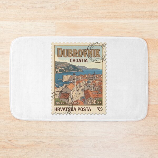 Item preview, Vintage Dubrovnik Croatia City Walls Travel Stamp designed and sold by k3rstman1.