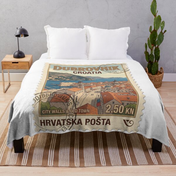 Item preview, Vintage Dubrovnik Croatia City Walls Travel Stamp designed and sold by k3rstman1.