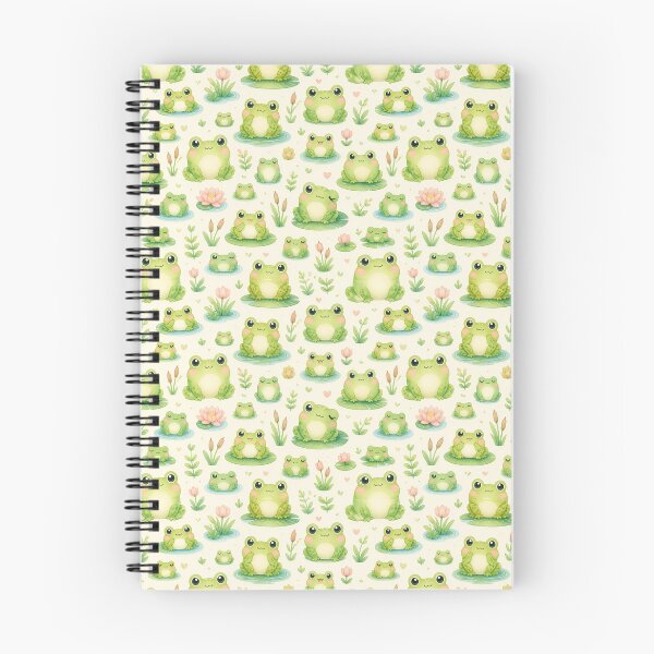 Item preview, Kawaii Frogs • Cute Pastel Seamless Pattern designed and sold by The Digital Compass.