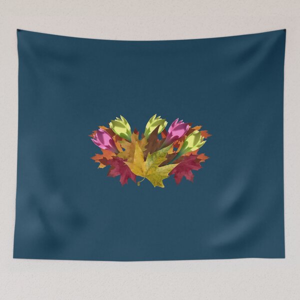 Item preview, Autumn bouquet with leaves and pink and yellow flowers designed and sold by mariya-ivanova.