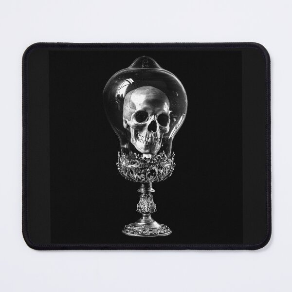 Item preview, Skull Under Glass Cloche Gothic Curiosity Cabinet Art designed and sold by inkoutninja.