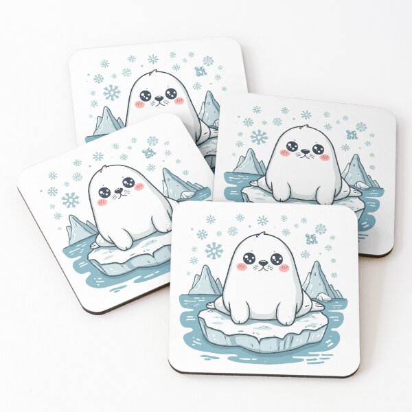 Item preview, For the Love Of Baby Seals - Cute Kawaii Weddell Seal & Iceberg designed and sold by pawsome purrfect.