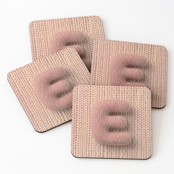 Item preview, Knitted Letter E Salmon Plush 3D Alphabet designed and sold by LuisWorks.