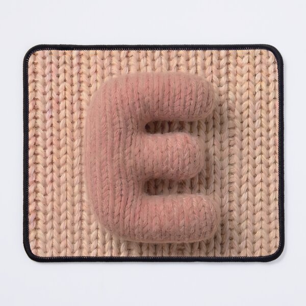 Item preview, Knitted Letter E Salmon Plush 3D Alphabet designed and sold by LuisWorks.