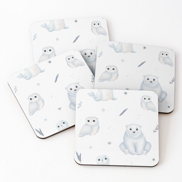Item preview, Cute Watercolor Arctic Animals Seamless Pattern Nursery Art designed and sold by tetiartlineshop.