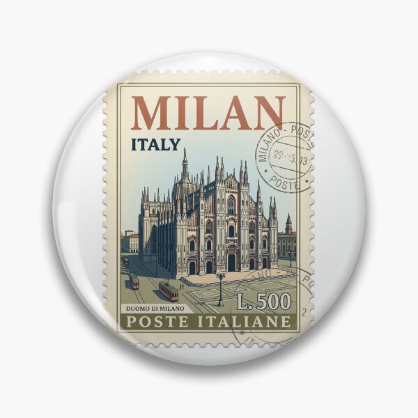 Item preview, Milan Italy Duomo Cathedral Vintage Travel Stamp designed and sold by k3rstman1.