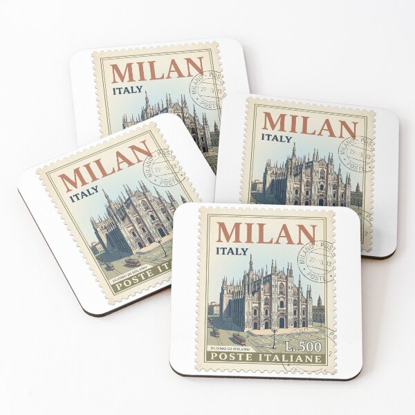 Item preview, Milan Italy Duomo Cathedral Vintage Travel Stamp designed and sold by k3rstman1.