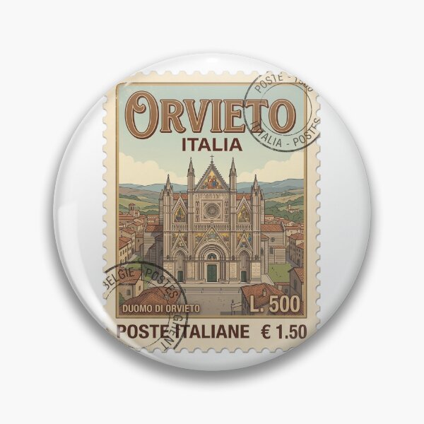 Item preview, Orvieto Italy Duomo Cathedral Vintage Travel Stamp designed and sold by k3rstman1.