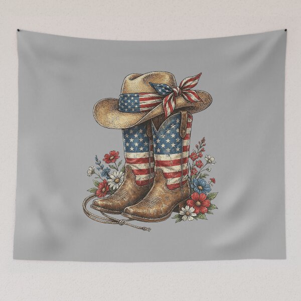 Item preview, Western Cowboy Boots USA Flag 4th of July Patriotic Cowgirl designed and sold by ArleneRowe.