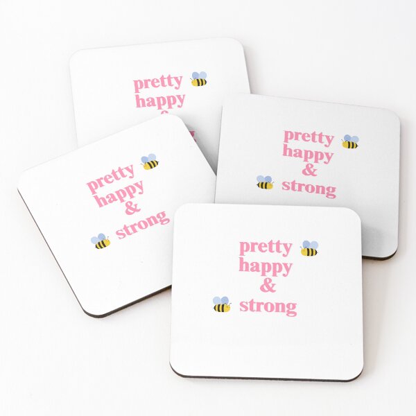 Item preview, Pretty Happy & Strong Pink Quote designed and sold by thewhimstudio.