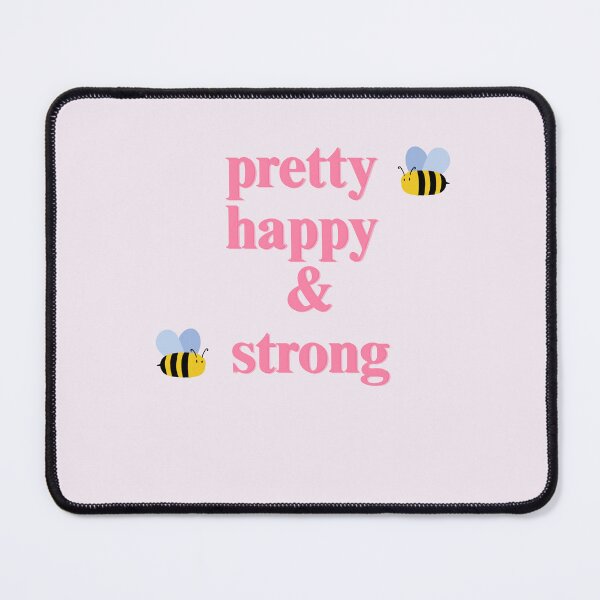 Item preview, Pretty Happy & Strong Pink Quote designed and sold by thewhimstudio.