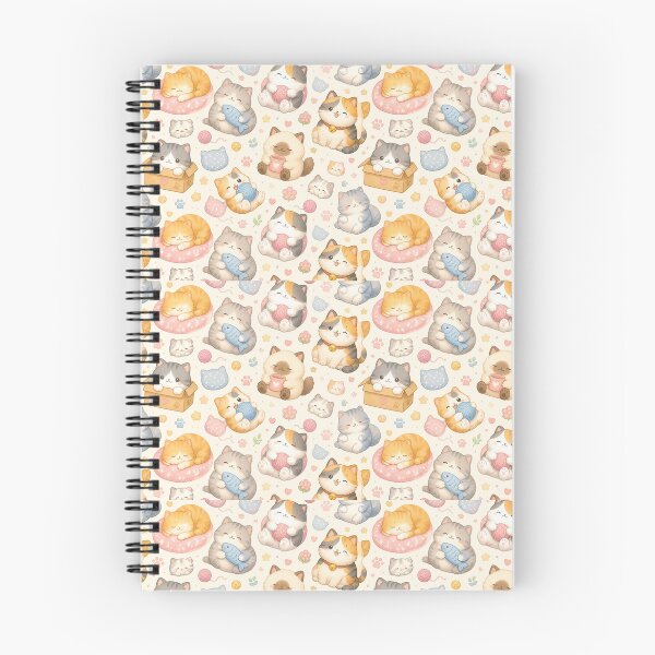 Item preview, Chubby Kawaii Cats • Cute Seamless Pattern designed and sold by The Digital Compass.