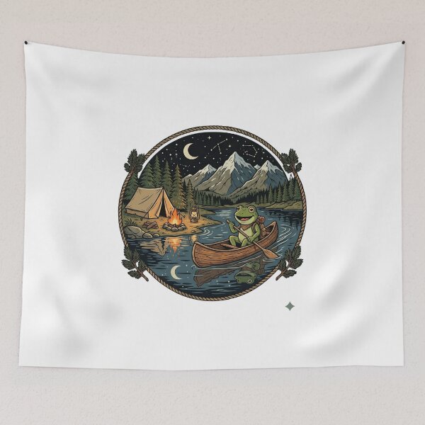 Item preview, River Canoe Frog Camping Classic T-Shirt designed and sold by pawsome purrfect.