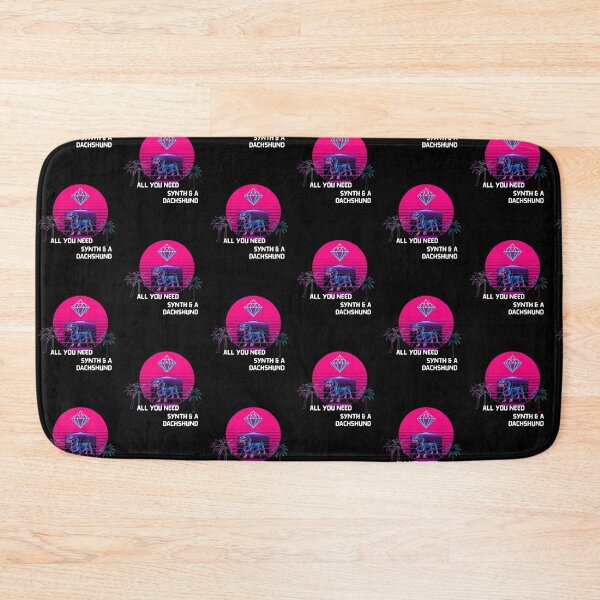 Item preview, 80s Synthwave Dachshund Neon Cyberpunk Vaporwave Grid designed and sold by Gameshalah's Designs Hub.