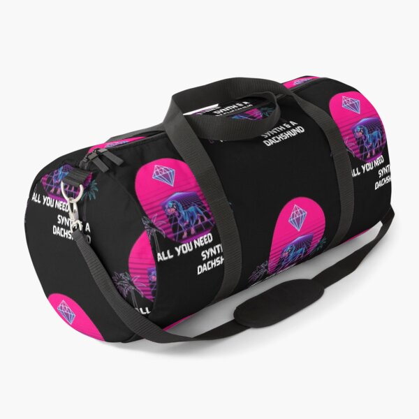 Item preview, 80s Synthwave Dachshund Neon Cyberpunk Vaporwave Grid designed and sold by Gameshalah's Designs Hub.