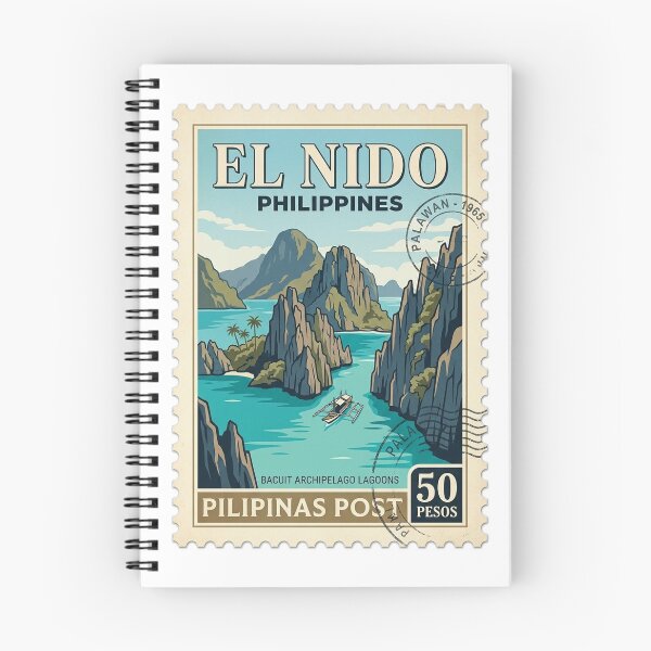 Item preview, Vintage El Nido Palawan Philippines Travel Stamp designed and sold by k3rstman1.