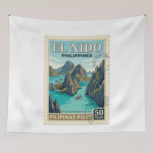Item preview, Vintage El Nido Palawan Philippines Travel Stamp designed and sold by k3rstman1.