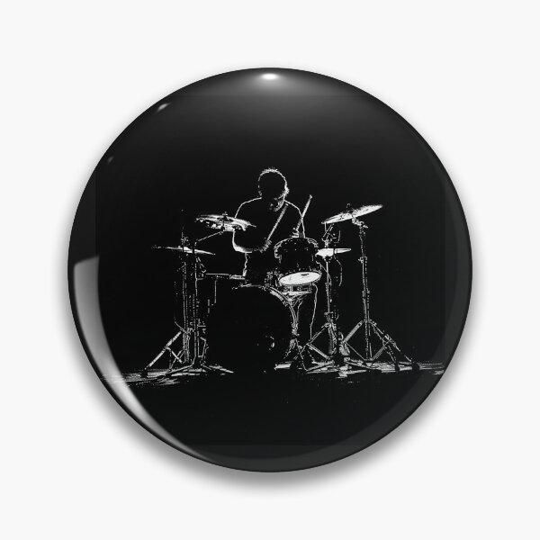 Item preview, Drumming Silhouette Performing Live Monochrome Music Art designed and sold by inkoutninja.