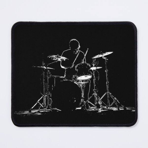 Item preview, Drumming Silhouette Performing Live Monochrome Music Art designed and sold by inkoutninja.