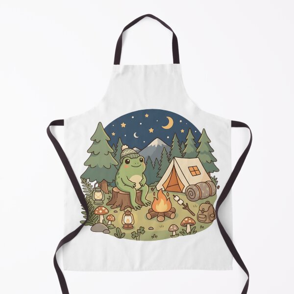 Item preview, Happy Camper Frog Shirt – Cozy Frog Camping by the Campfire in the Forest Nature Adventure designed and sold by pawsome purrfect.