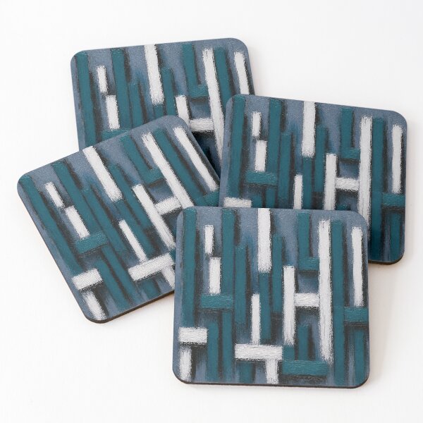 Item preview, Abstract Geometric Grid – Deep Navy Blue & White Wall Art designed and sold by Ingorgia Studio.