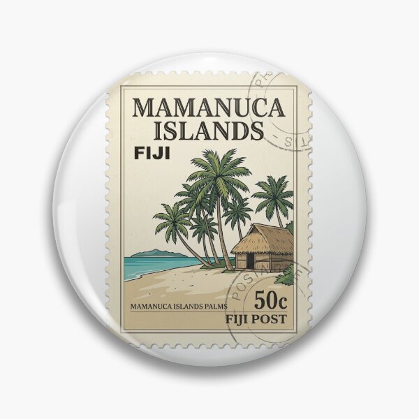 Item preview, Vintage Mamanuca Islands Fiji Beach Travel Stamp designed and sold by k3rstman1.