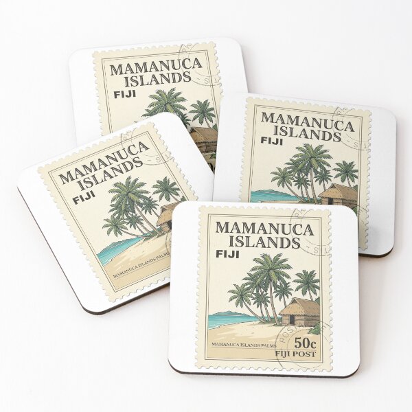 Item preview, Vintage Mamanuca Islands Fiji Beach Travel Stamp designed and sold by k3rstman1.