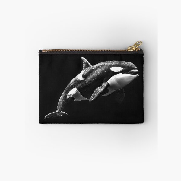 Item preview, Orca in Dark Water Monochrome Marine Wildlife Art designed and sold by inkoutninja.