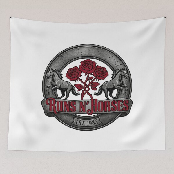 Item preview, Runs N Horses Hard Rock Vintage Crest Parody designed and sold by lifrary365.