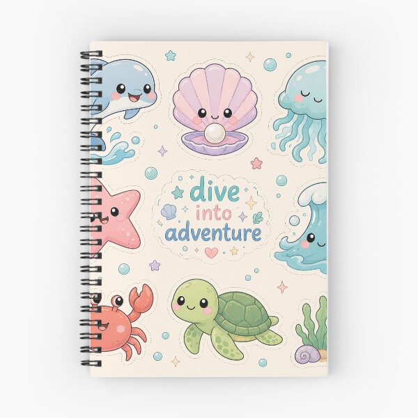 Item preview, Kawaii Ocean Animals Sticker Sheet - Dive Into Adventure designed and sold by ASTROVIA .