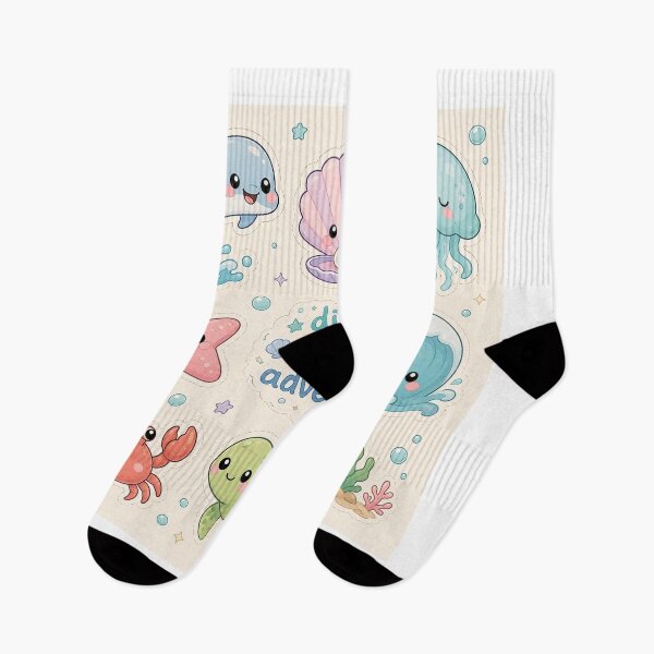 Item preview, Kawaii Ocean Animals Sticker Sheet - Dive Into Adventure designed and sold by ASTROVIA .
