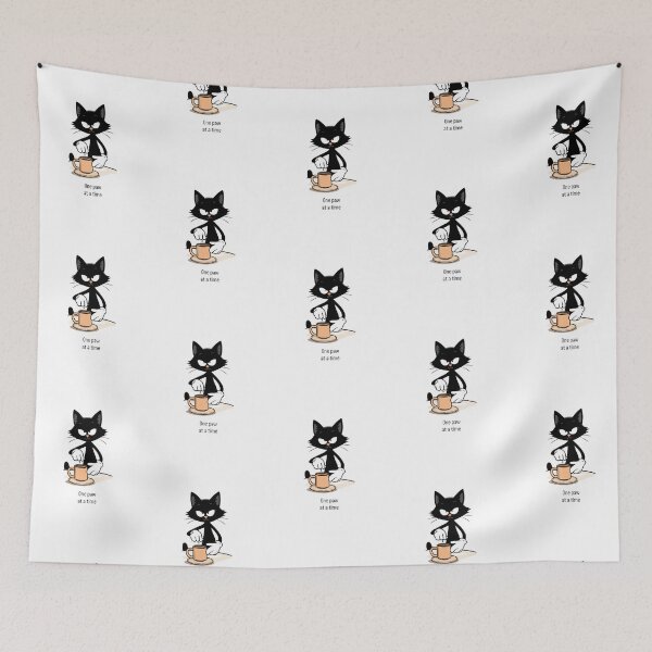 Item preview, 1930s Rubber Hose Cartoon Cat Mischievous Coffee Art designed and sold by Gameshalah's Designs Hub.