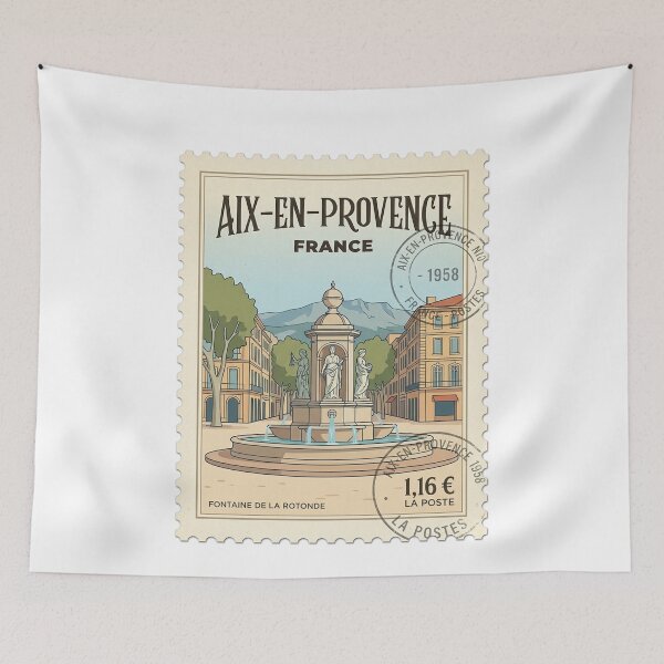 Item preview, Aix-en-Provence France Fontaine de la Rotonde Travel Stamp designed and sold by k3rstman1.