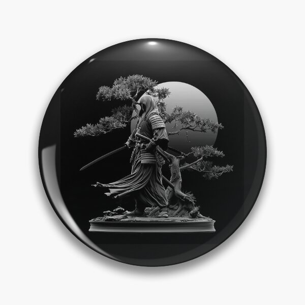Item preview, Hooded Samurai Moonlit Pine Dark Japanese Fantasy Art designed and sold by inkoutninja.