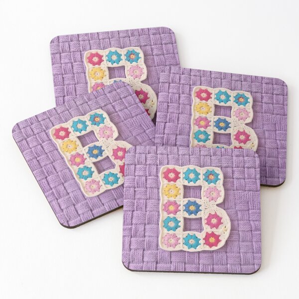 Item preview, Granny Square Letter B Floral Crochet Lavender designed and sold by LuisWorks.