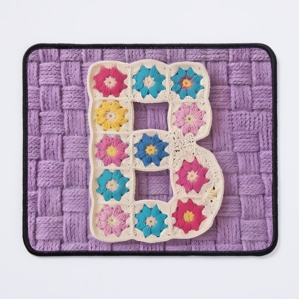 Item preview, Granny Square Letter B Floral Crochet Lavender designed and sold by LuisWorks.