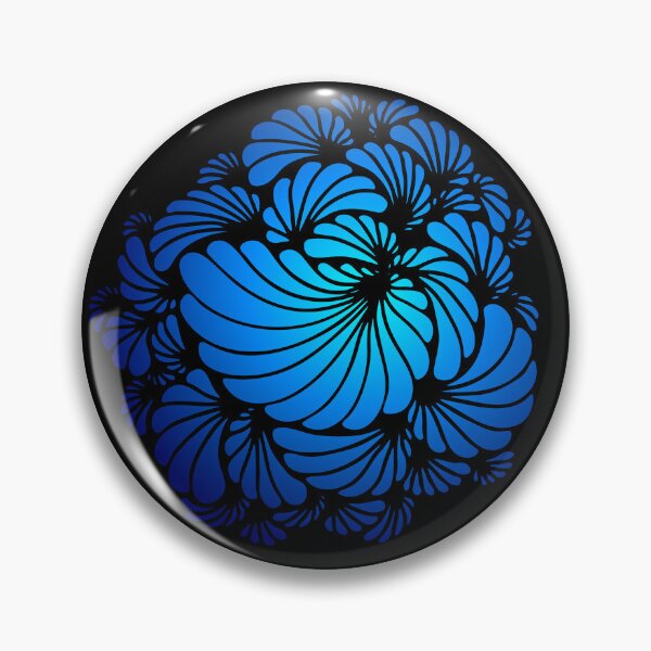 Item preview, Abstract Fractal Spiral Bloom – Blue Black Generative Art designed and sold by ReignitingWood.