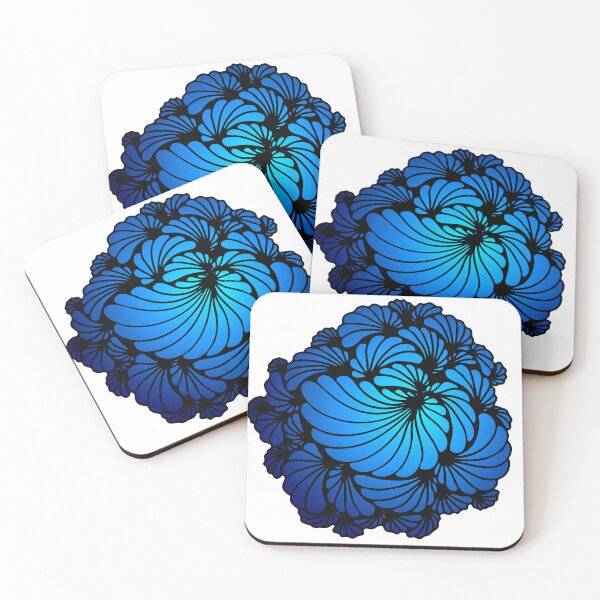 Item preview, Abstract Fractal Spiral Bloom – Blue Black Generative Art designed and sold by ReignitingWood.