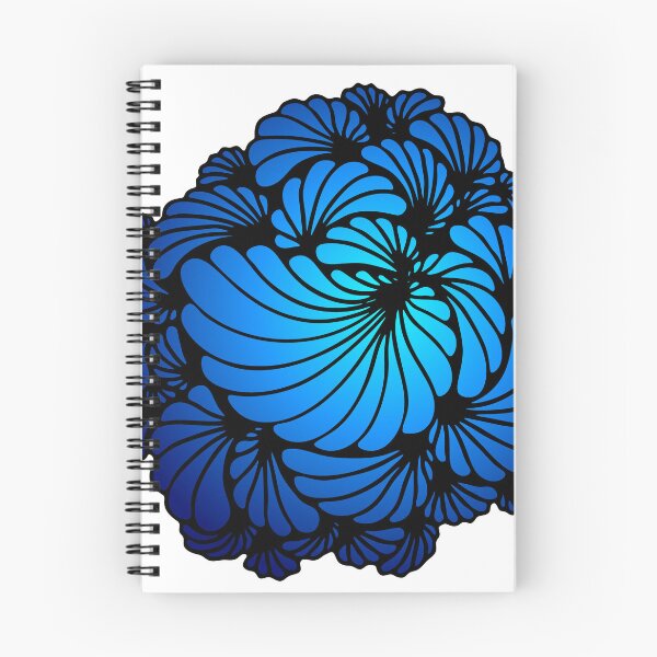 Item preview, Abstract Fractal Spiral Bloom – Blue Black Generative Art designed and sold by ReignitingWood.
