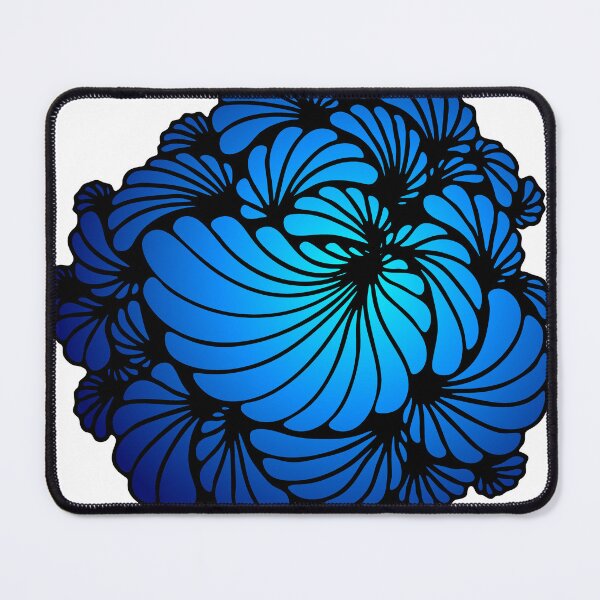 Item preview, Abstract Fractal Spiral Bloom – Blue Black Generative Art designed and sold by ReignitingWood.