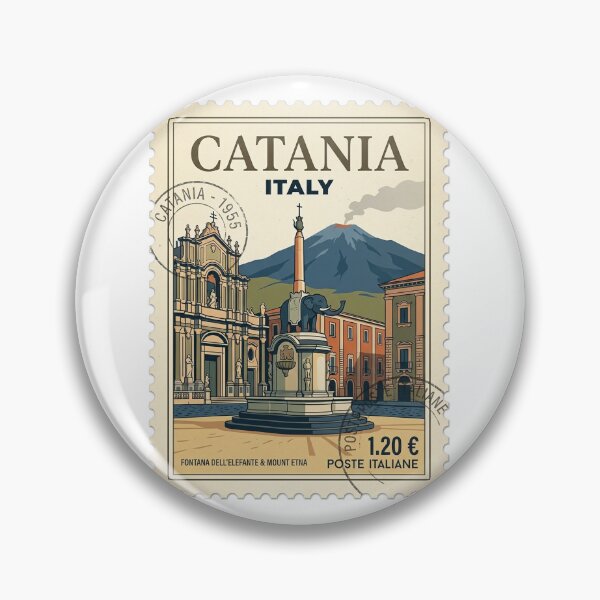 Item preview, Catania Italy Travel Stamp Elephant Fountain Mount Etna designed and sold by k3rstman1.