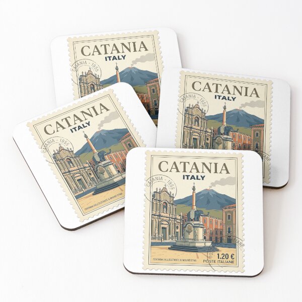Item preview, Catania Italy Travel Stamp Elephant Fountain Mount Etna designed and sold by k3rstman1.