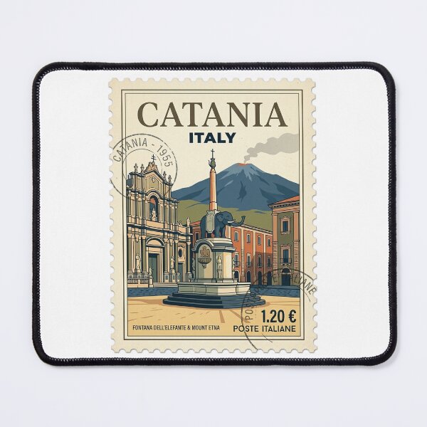 Item preview, Catania Italy Travel Stamp Elephant Fountain Mount Etna designed and sold by k3rstman1.