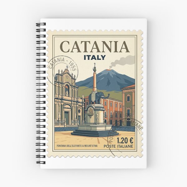 Item preview, Catania Italy Travel Stamp Elephant Fountain Mount Etna designed and sold by k3rstman1.